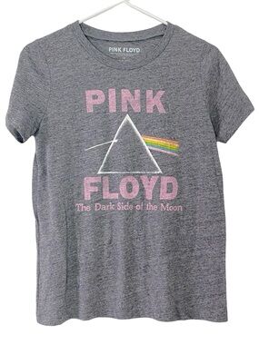 Pink Floyd Tshirt Womens Size Small Tee Dark Side Of The Moon Gray Pink Short Sl